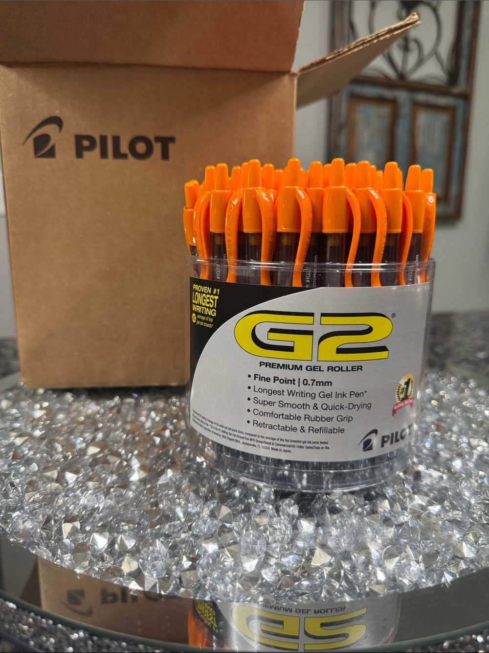Pilot Orange G2 premium gel ink roller pens case NEW